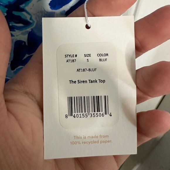 Andie Swim The Siren Tankini Top Blue Floral Print Bathing Suit Size Small - Picture 6 of 6